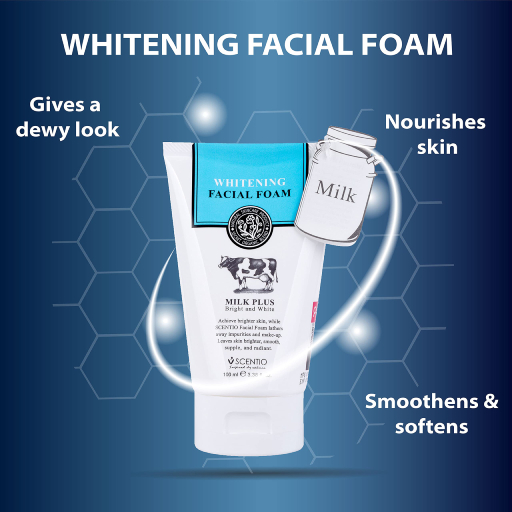 Scentio Facial Foam Milk Plus Bright And White