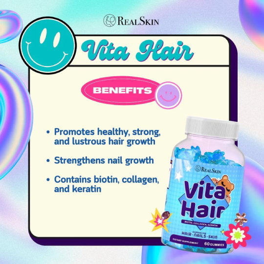 Real Skin Vita Hair Biotin Collagen Keratin Gummies